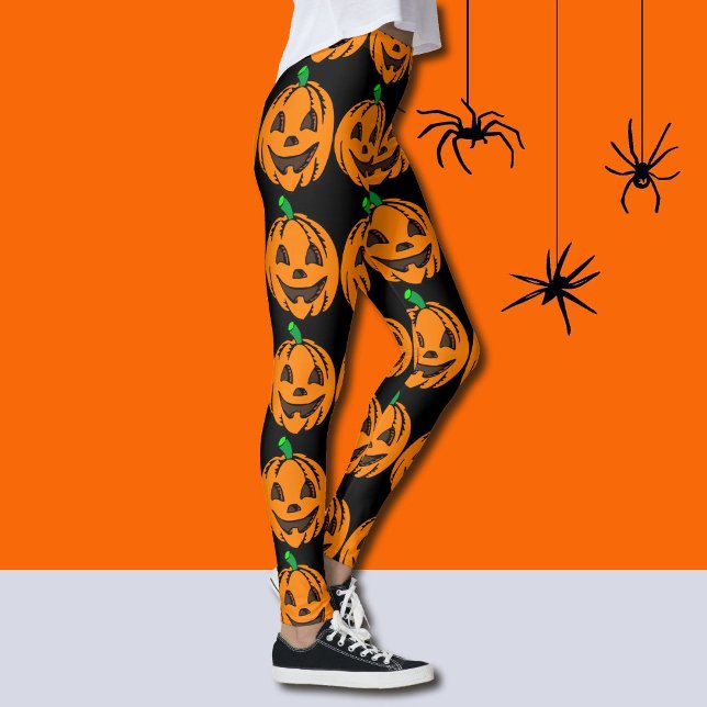 Halloween Leggings Jack-O-Lanterns Orange Citrouil (Créateur téléchargé)
