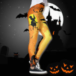 Halloween Leggings Witch Bats Araignées Oh My!<br><div class="desc">Halloween Leggings Witch Bats Araignées - Oh My! sur arrière - plan noir & orange.</div>
