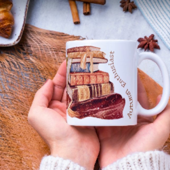 Halloween Livre Lover CottageCoeur Mug personnalis (Autumn enthusiast and lover of old books coffee mug)