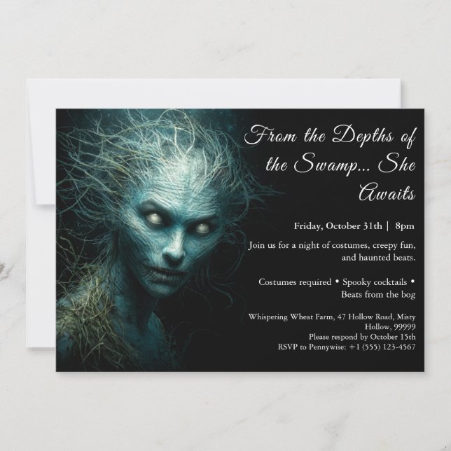 Halloween marais Halloween Costume fête Invitation (Devant)