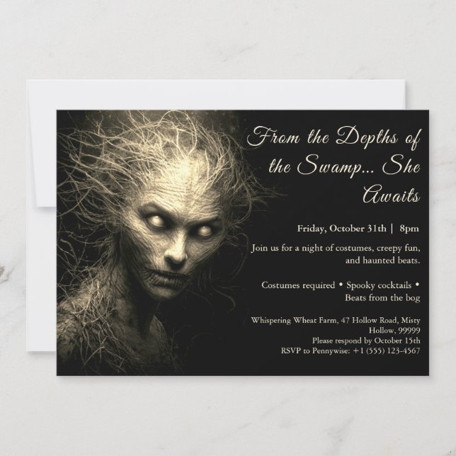 Halloween marais Halloween Costume fête Invitation (Devant)