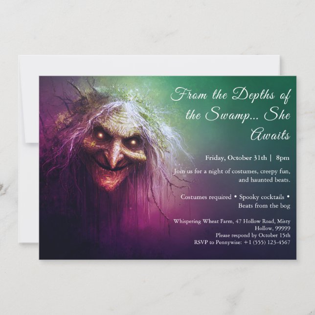 Halloween marais Halloween Costume fête Invitation (Devant)