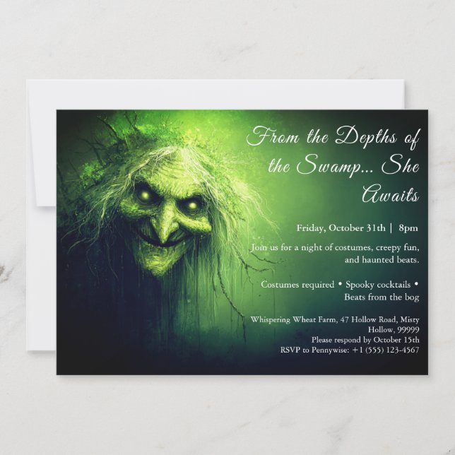 Halloween marais Halloween Costume fête Invitation (Devant)