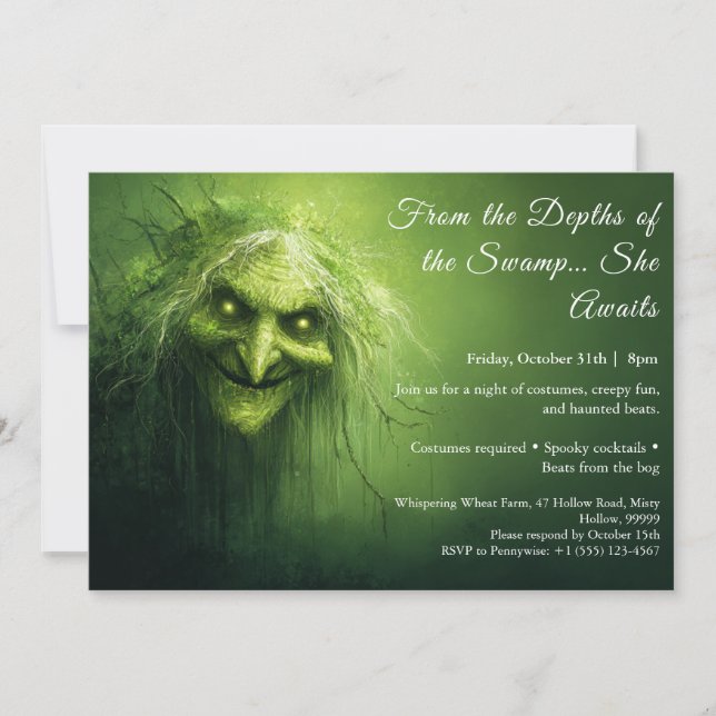 Halloween marais Halloween Costume fête Invitation (Devant)