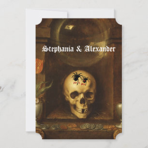 Halloween Mariage Goth, Crâne, Invitation des arai