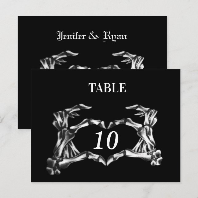 halloween mariage Numéro de table Carte postale (Devant / Derrière)
