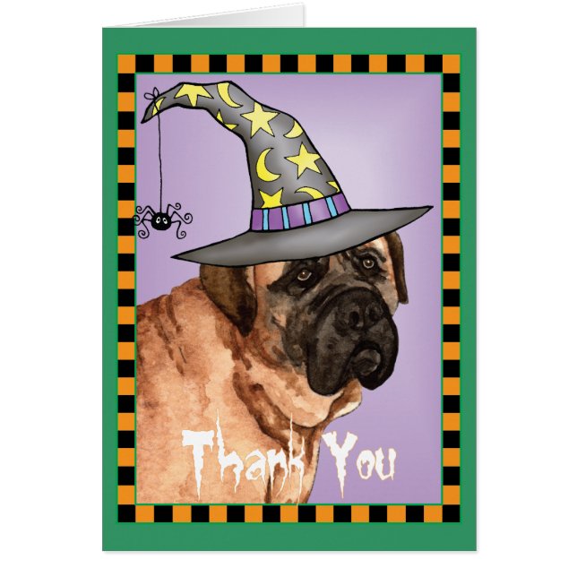 Halloween Mastiff Carte de remerciements (Devant)