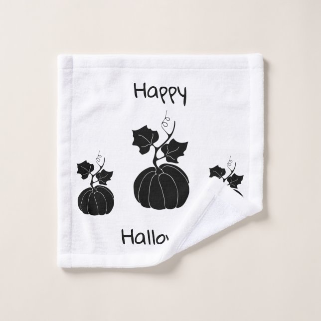 Halloween minimaliste et joyeux (Gant de toilette)