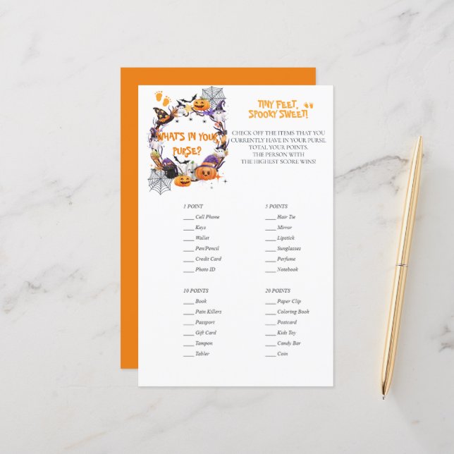Halloween Minuscules pieds, Jeu Éffrayant de Purse (Devant/Arrière en situation)