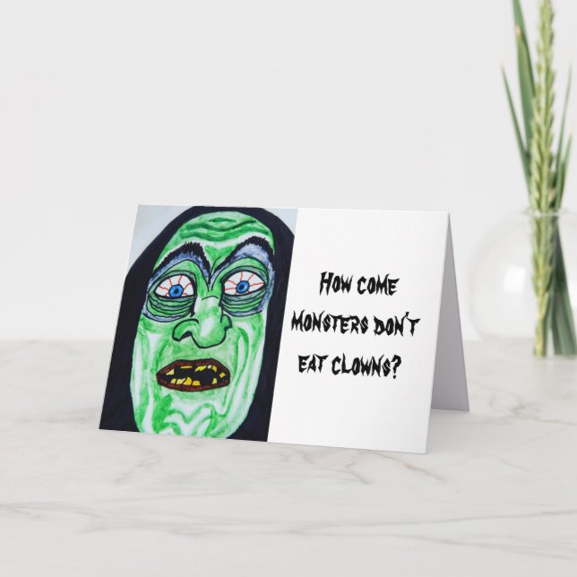 HALLOWEEN MONSTERS NE MANGE PAS DE CARTE CLOWNS (Devant)