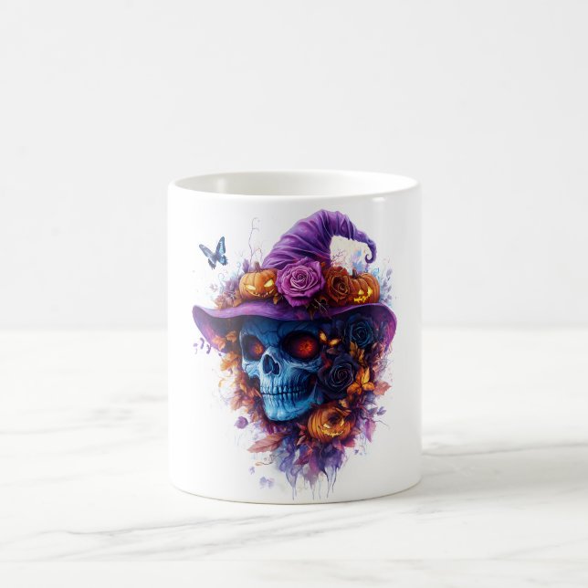 Halloween Mug de crâne moucheté (Centre)