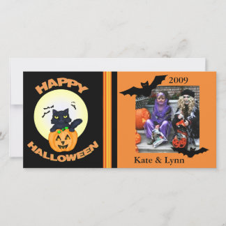Halloween /noir Chat sorcière Carte photo personna