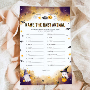 Halloween Nom The Baby Animal Baby shower Jeu