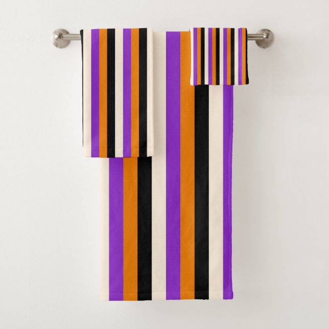 Halloween Orange Violet Noir Rayure (En situation)