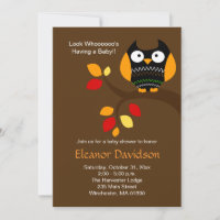 Halloween Owl 5x7 Baby shower Invitation 2 côtés