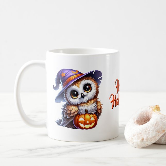 Halloween Owl Coffee Mug (Avec donut)