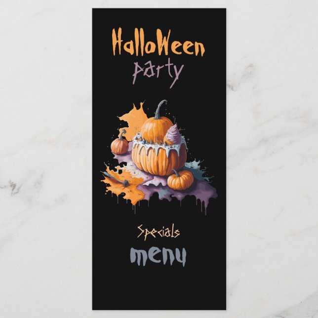 Halloween partie plat menu noir arrière - plan (Devant)