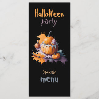 Halloween partie plat menu noir arrière - plan