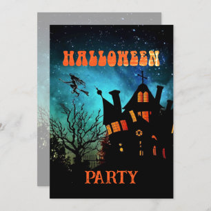 Halloween Party Dark Witch House Invitation Éffray
