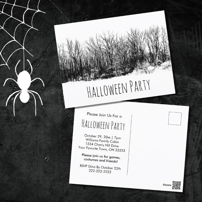 Halloween Party Gothique Black White Invitation (Créateur téléchargé)