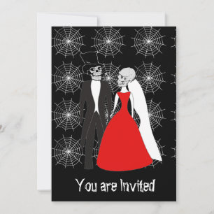 Halloween Party Invitation crâne Skeletons noir