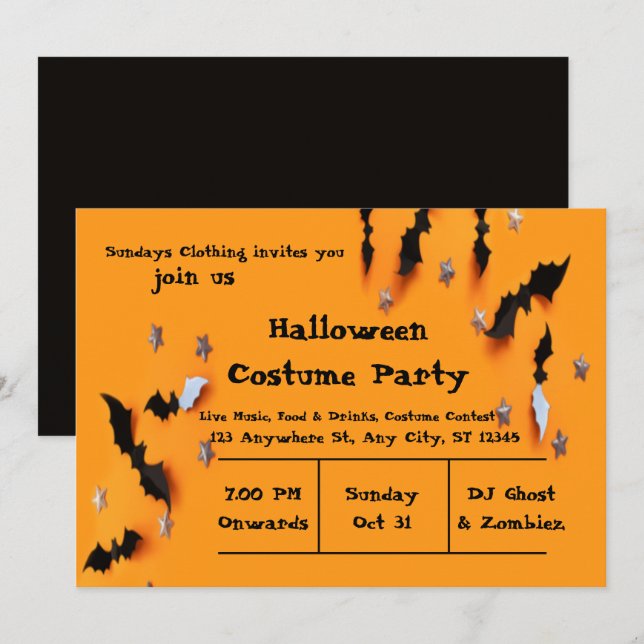  Halloween Party Invitation design moderne mignon (Devant / Derrière)