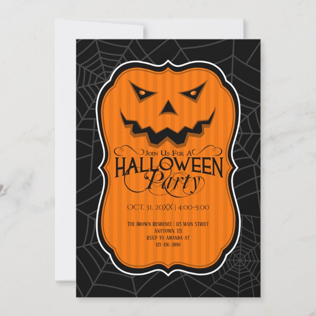 Halloween Party Jackolantern Invitation (Devant)
