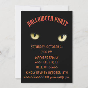 HALLOWEEN PARTY NOIR CAT Invitation