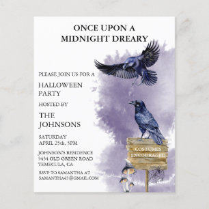 Halloween Party Raven Crow aquarelle