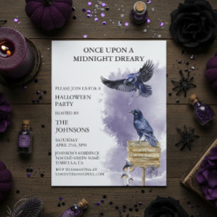 Halloween Party Raven Crow aquarelle