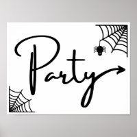 Halloween Party this way flèche droite Poster