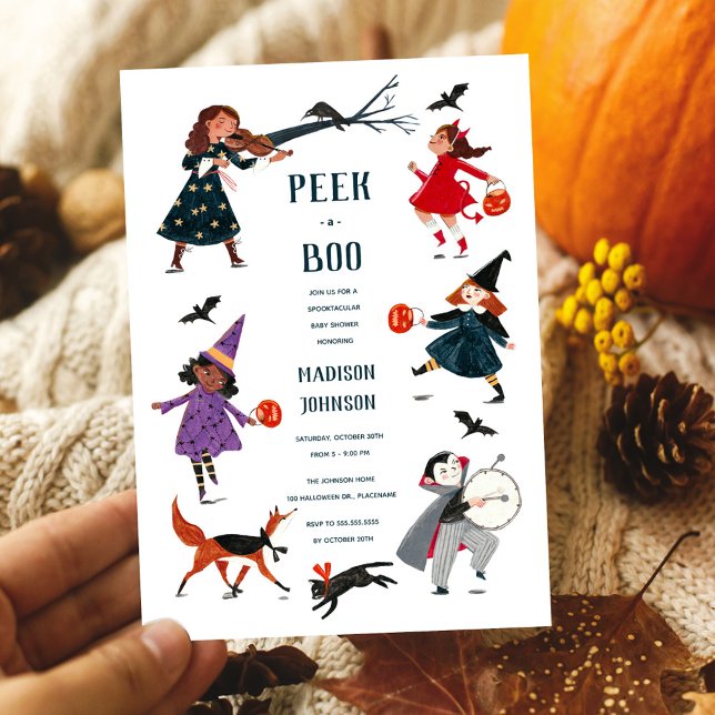 Halloween Peek a Boo Cute Baby shower Invitation (Créateur téléchargé)