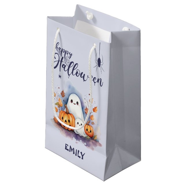 Halloween personnalisable petit sac ou de traiteme (Devant Angle)