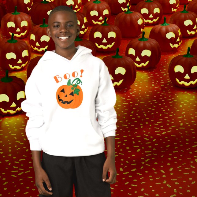 Halloween Personnalisé Jack-o'-lantern Boo Kids (Looking good in this bool hoody!)