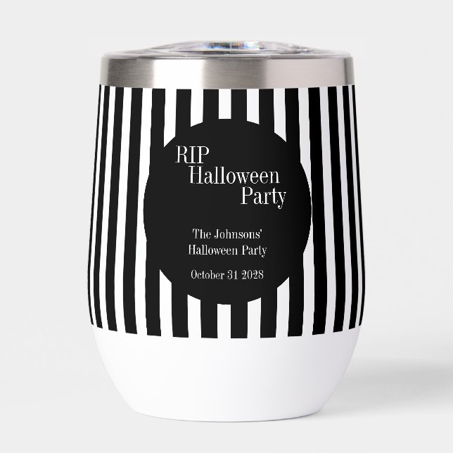 Halloween personnalisé RIP Rayure noire et blanche (Avant)