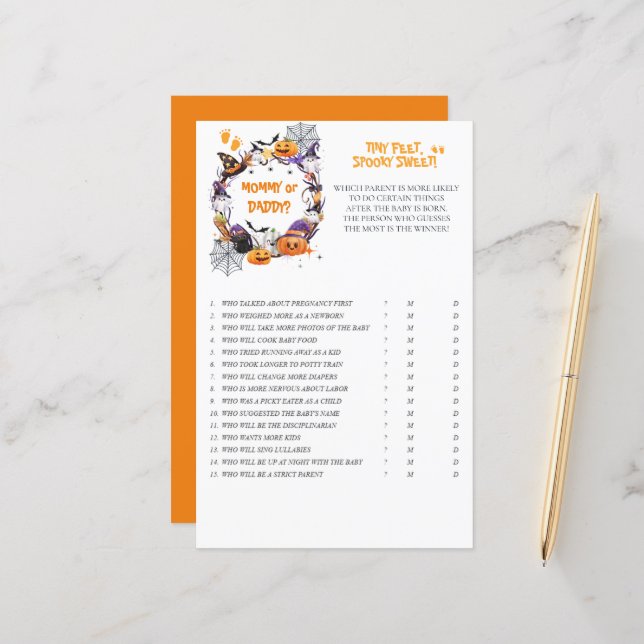 Halloween Pieds minuscules, Jeu M/D sucré Éffrayan (Devant/Arrière en situation)