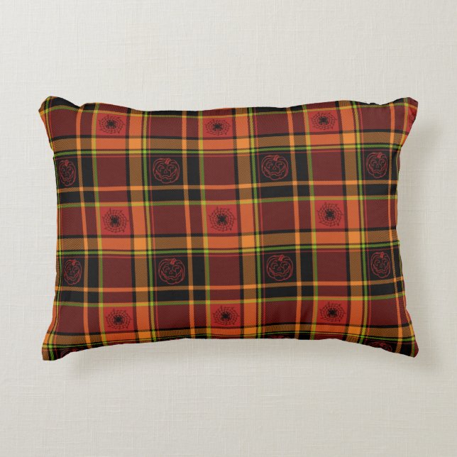 Halloween Plaid Collection, Accent Coussin 16"x12" (Devant)