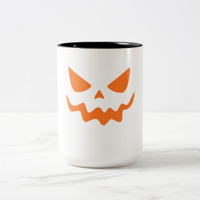 Halloween Pumpkin Face Mug – Cute & Festive Orange (Centre)