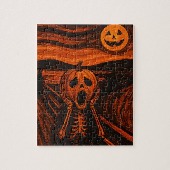 Halloween Puzzle - Citrouille Skeleton "The Scream (Vertical)