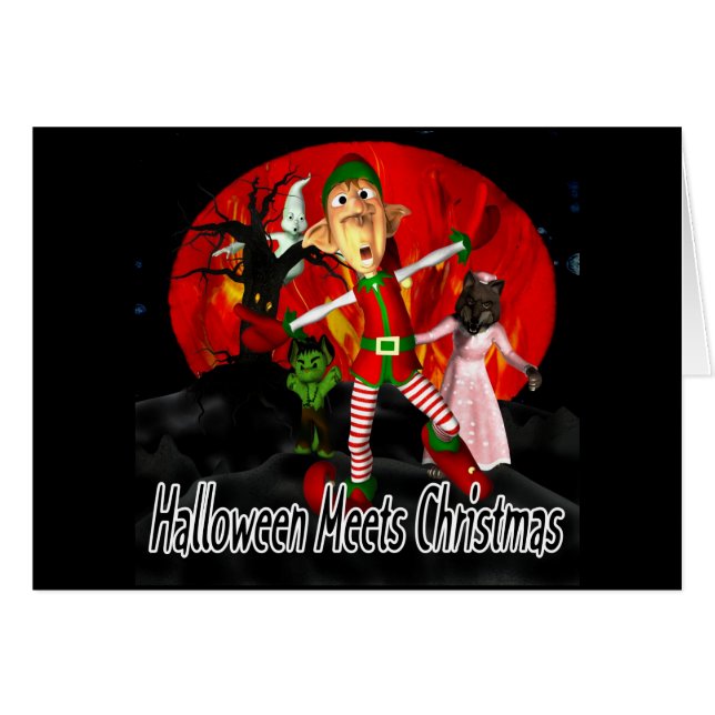 Halloween rencontre Noël - Elf fonctionnant loin (Devant Horizontal)