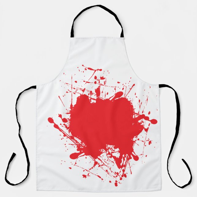 Halloween rouge éclat blanc tablier (Recto)