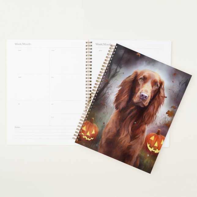 Halloween Rouge irlandais Setter avec la peur Citr (Devant avec enveloppe)
