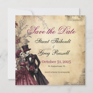 Halloween Rustique Gothique Squelette Carte de Fai