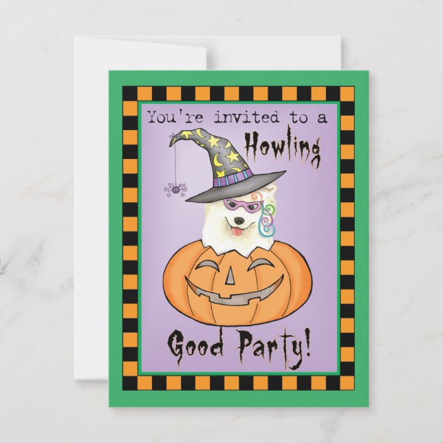 Halloween Samoyed Invitation (Devant)