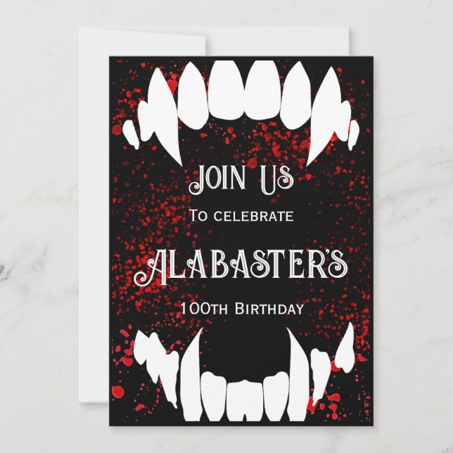 Halloween sang Vampire Invitations Anniversaire (Devant)