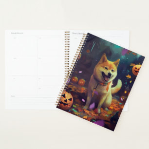 Halloween Shiba Inu Avec La Peur Citrouille
