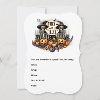 Halloween Skeleton Duo Invitation – Trick or Treat