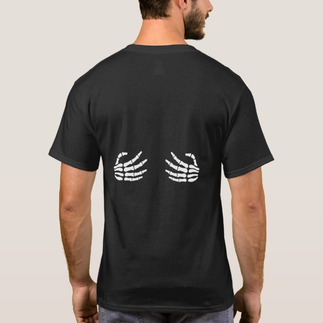 Halloween Skeleton Hands T-Shirt | Funny Spooky Pu (Dos)