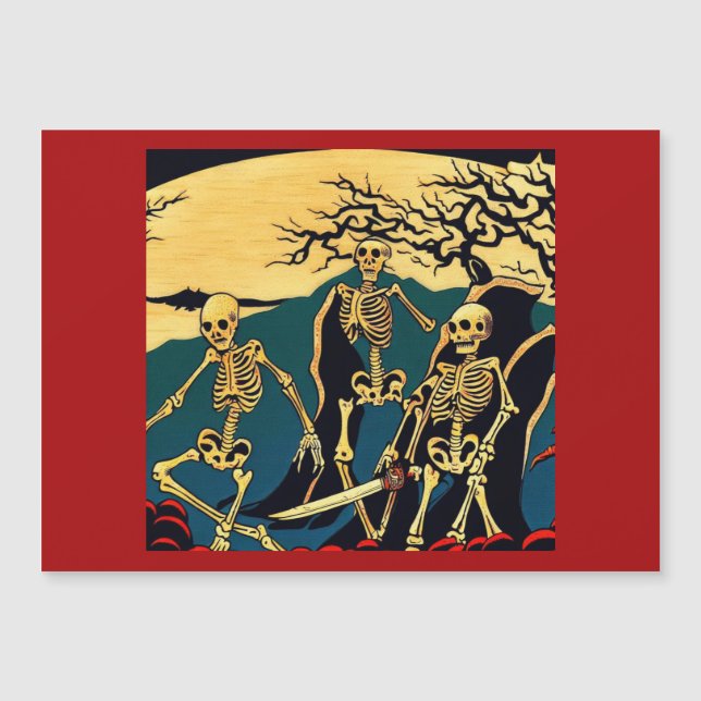 Halloween - Skeletons Woodcut 4 (Devant)