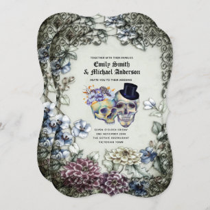 Halloween Skulls Invitations de la fête tendance A